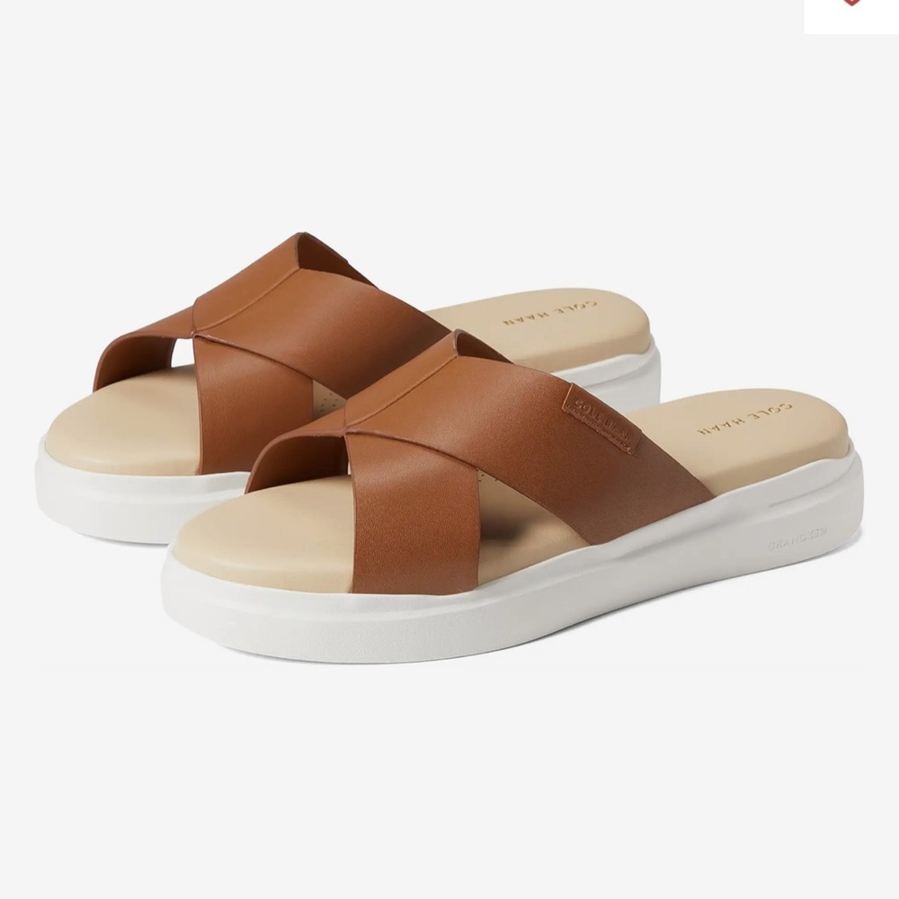 Brand New! $80 Grandpro Rally Crisscross Slide Sandal Honey Oat Size 10